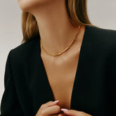 Sola Necklace Gold-Tone Textured Link Chain